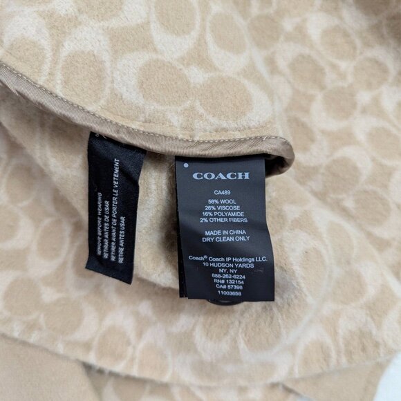 Coach Women's M/L Cream Wool Blend Poncho Cape Jacket Coat *NO BELT - Picture 7 of 11